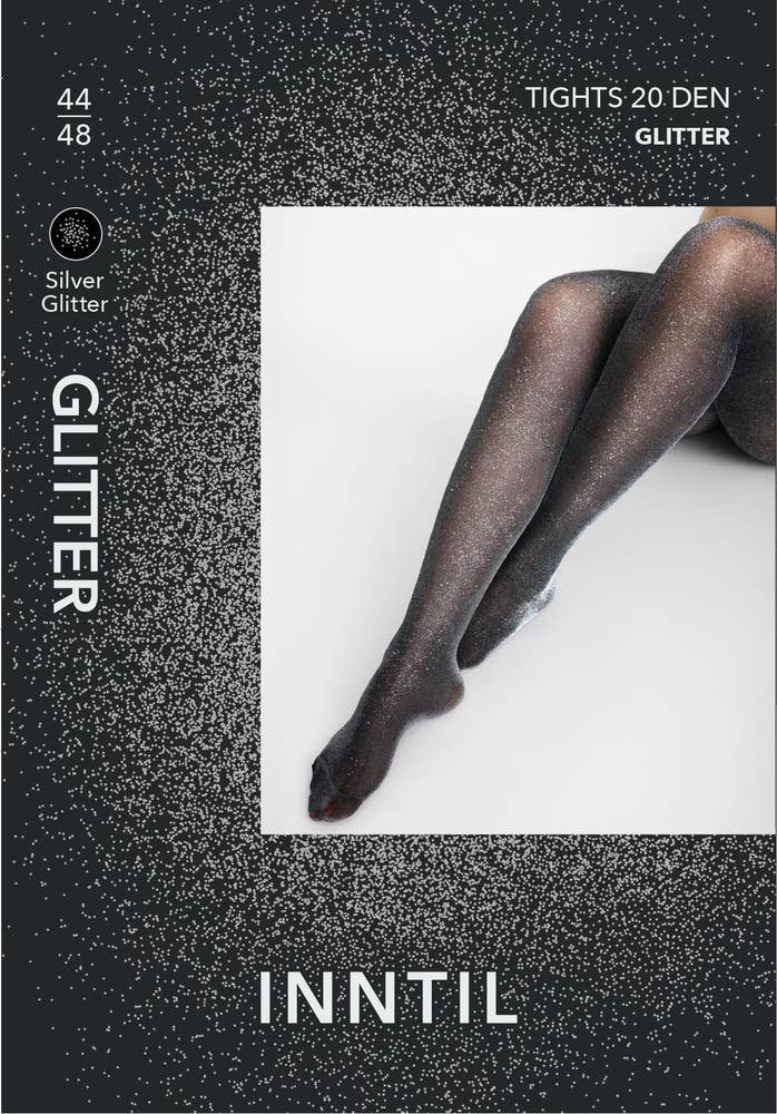 Inntil Sorte glittertights 20 DEN Str 44-48