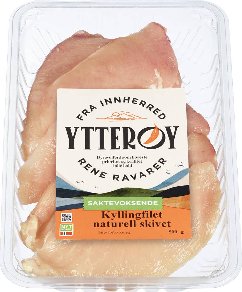 Ytterøy Kyllingfilet Skivet Naturell Saktevoksende kylling