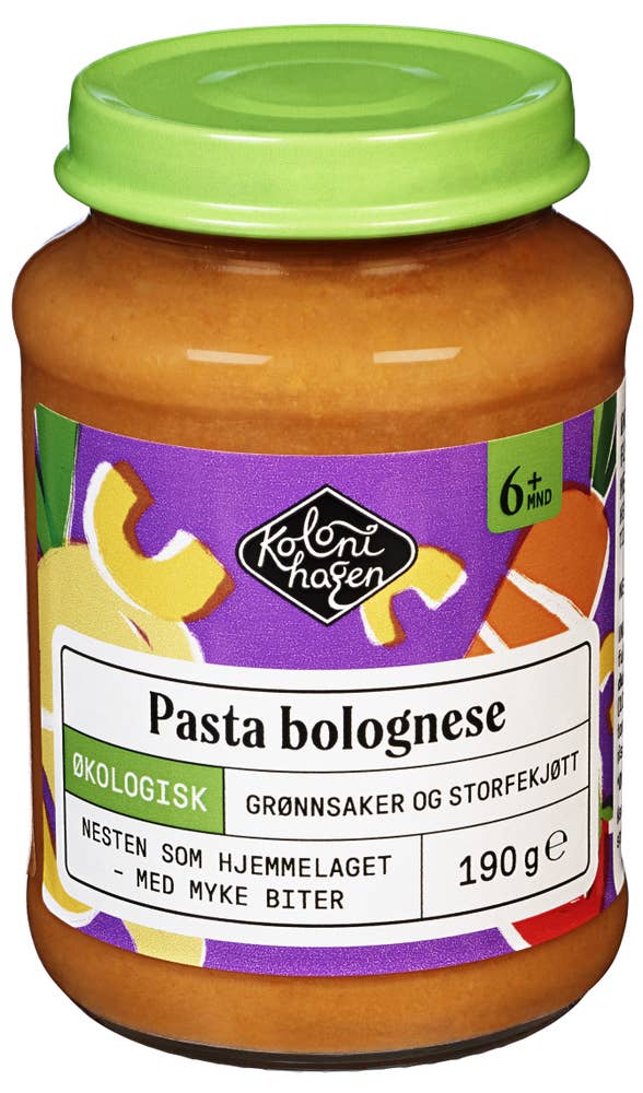 Kolonihagen Pasta bolognese Fra 6 mnd