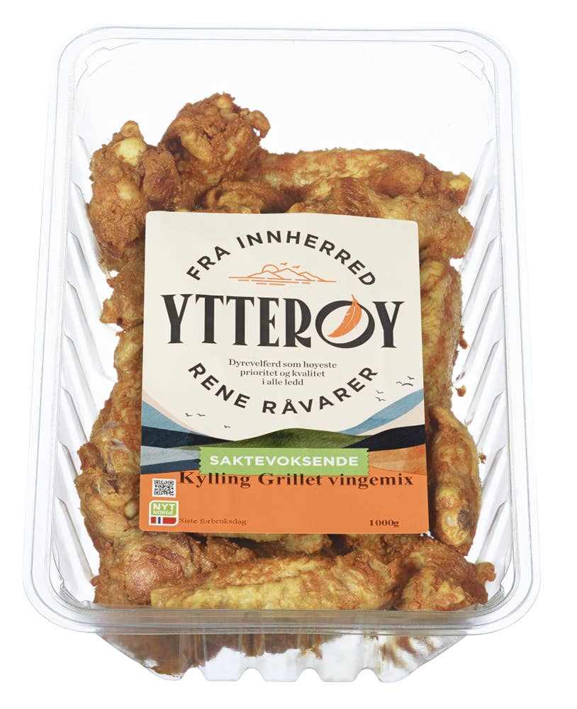Ytterøy Grillet kyllingvingemiks Saktevoksende kylling
