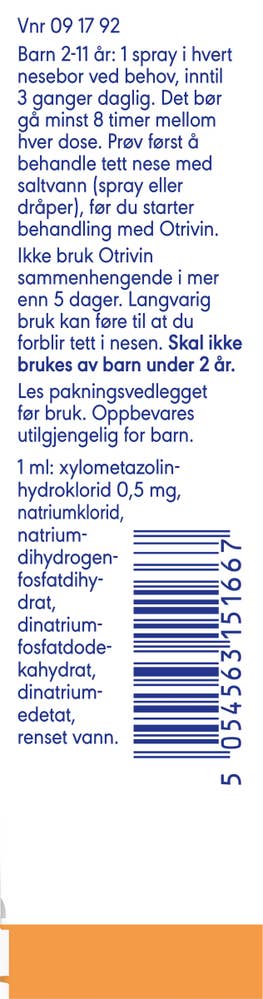 Otrivin nesespray for barn 0.5mg/ml