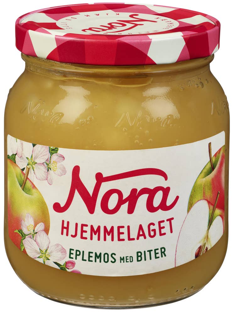 NORA Eplemos med biter Hjemmelaget