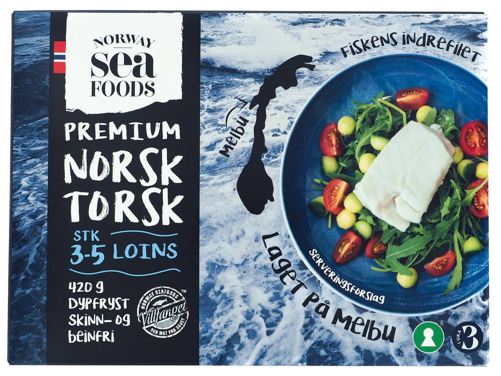 Norway Seafoods¤Rema Premium Norsk Torske Loins Uten skinn og bein