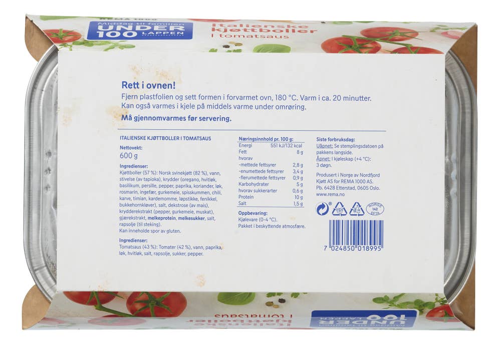 Kjøttboller i tomatsaus