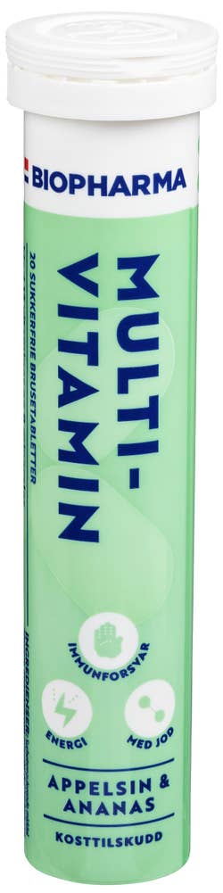 Biopharma Multivitamin brusetab Appelsin og Ananas