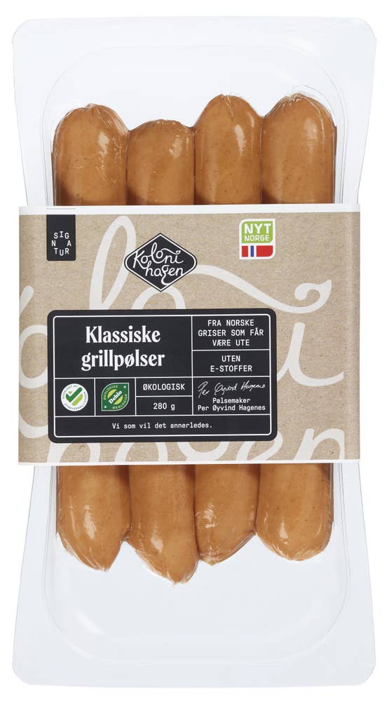 Klassiske grillpølser Økologisk, 280 g