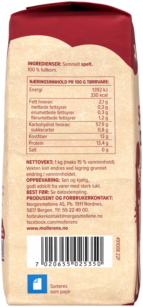 Møllerens Sammalt speltmel