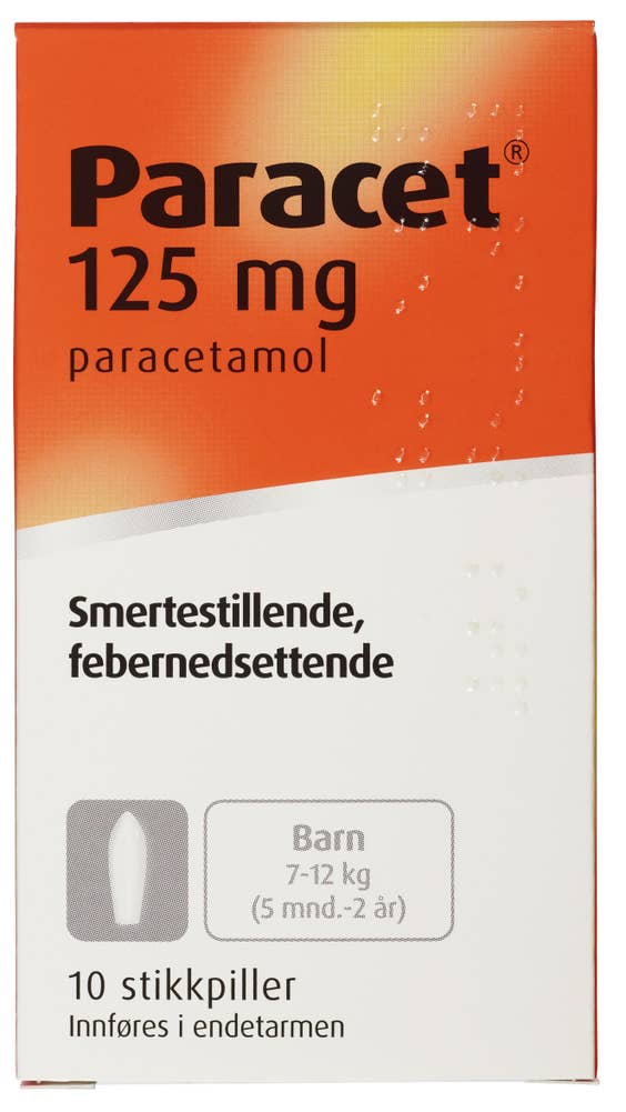 Karo Pharma AS Paracet 125mg Stikkpille, 4-18 mnd
