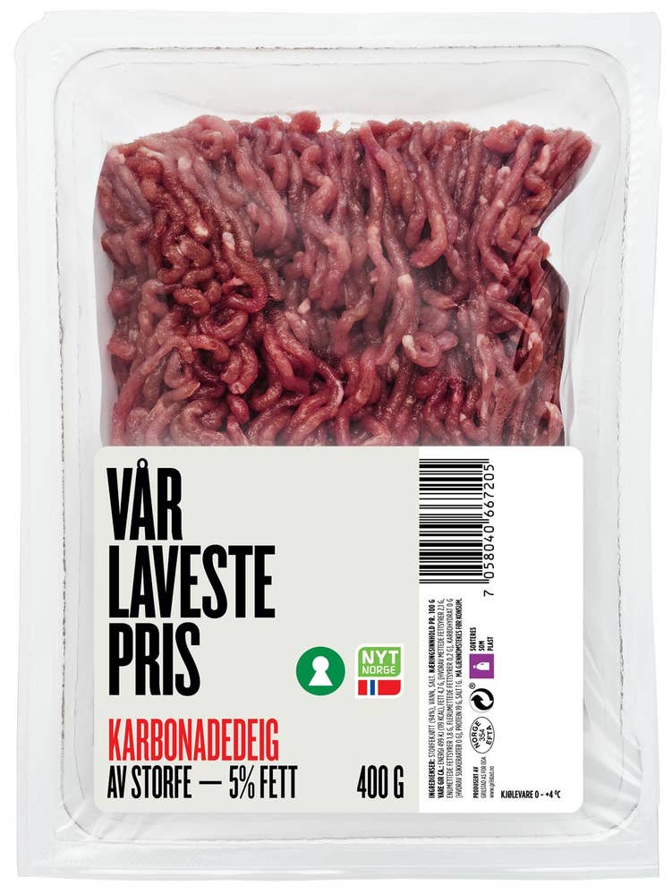Vår Laveste Pris Karbonadedeig av storfe 5%