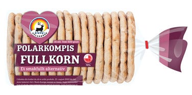 Polarbrød Fullkorn Polarkompis 16 Stk
