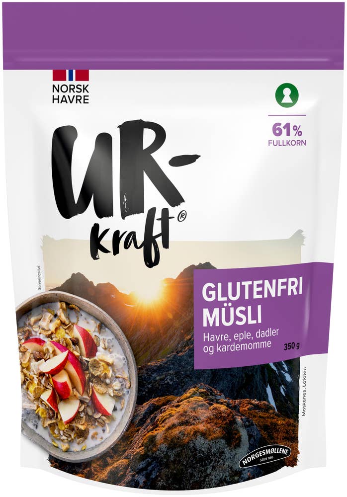 Urkraft Glutenfri müsli Havre, eple, dadler og kardemomme
