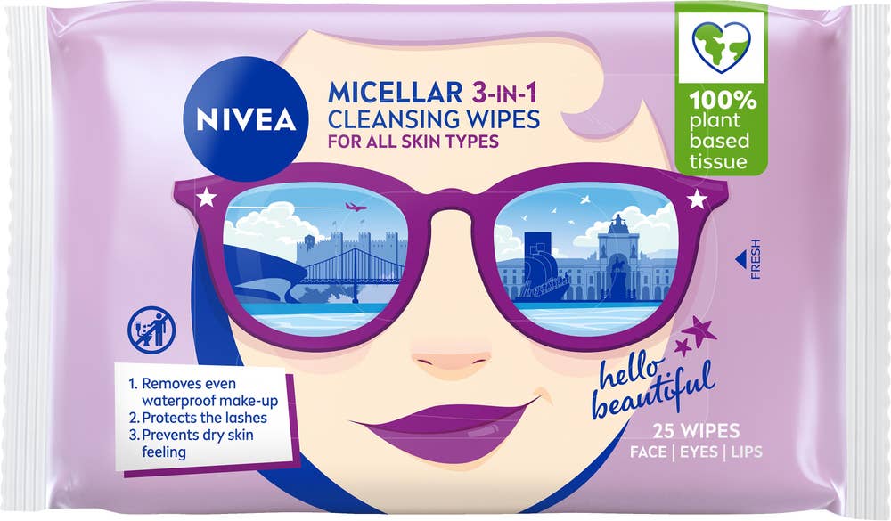 Nivea Micellar 3in1 cleansing wipes Design Edition, 25 stk