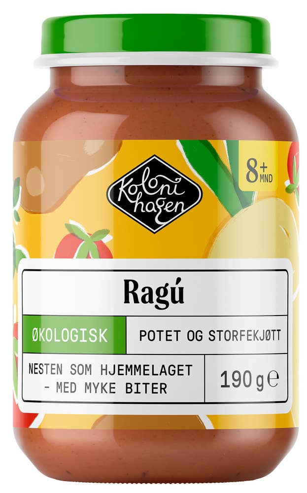 Kolonihagen Ragú med potet og storfekjøtt Fra 8 mnd