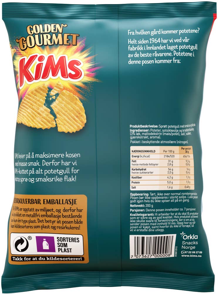 KiMs Golden gourmet grillet løk potetgull