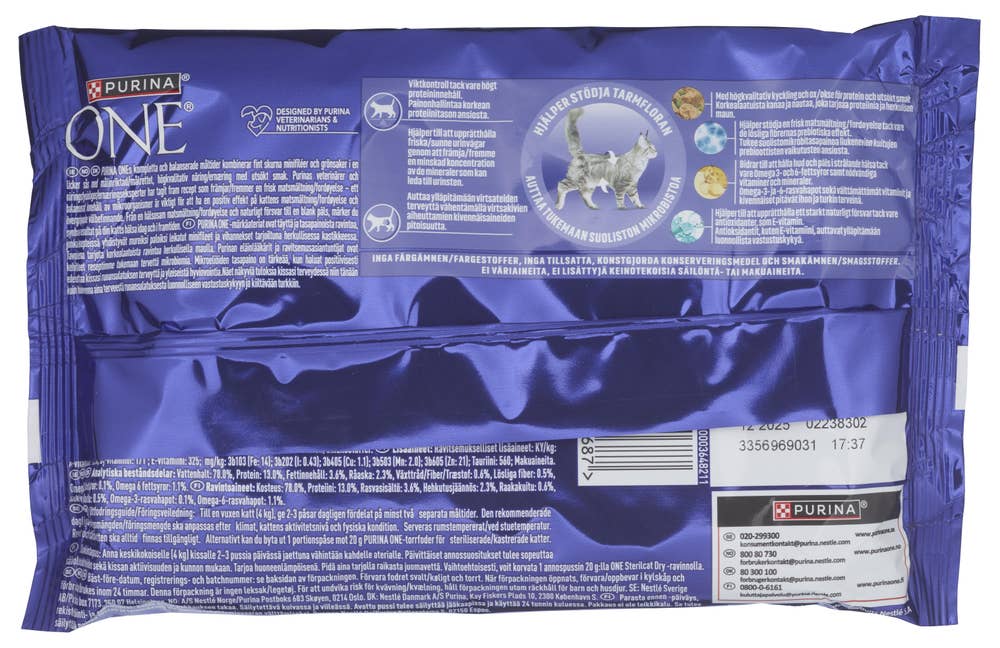 Purina ONE SterilCat med okse og kylling, 4x85g