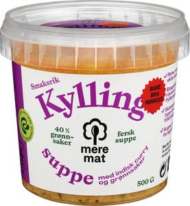 Mere Mat Suppe med kylling, curry og grønnsaker