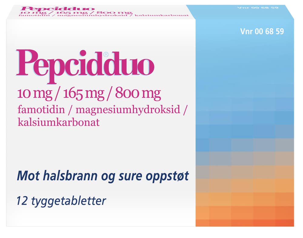 Pepcidduo Tyggetabletter, 12stk