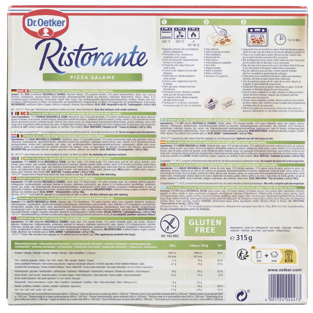 Dr. Oetker Ristorante Salame Glutenfri