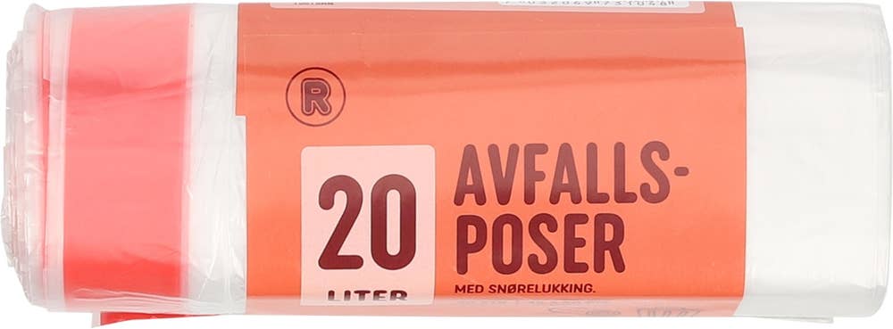 R Avfallspose med Snøring Klar, 20l