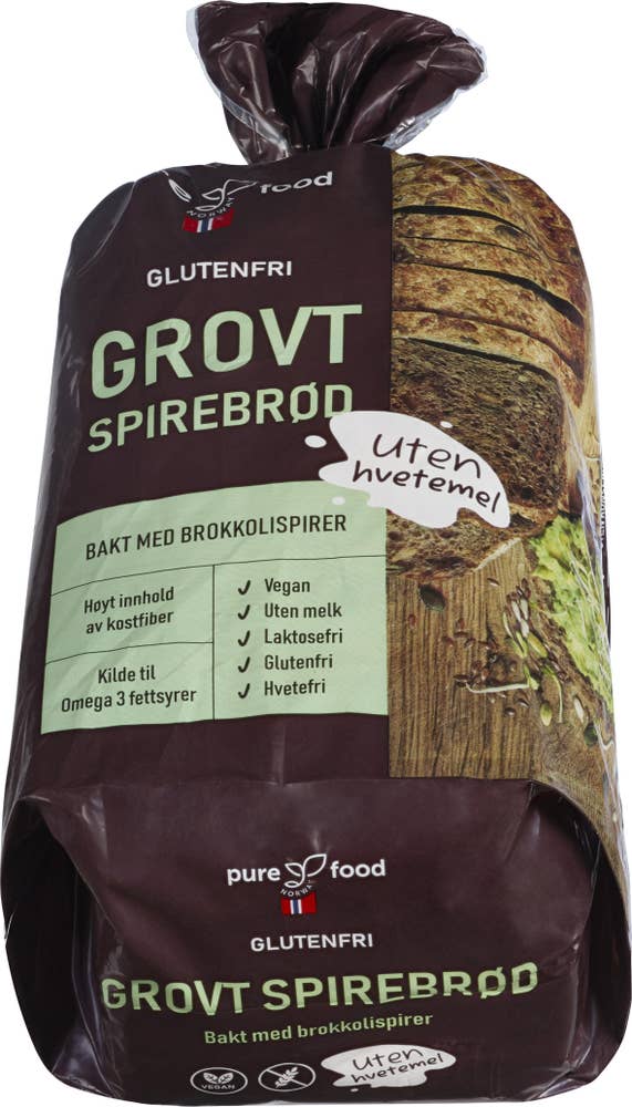 Pure Food Norway Spirebrød Skåret, Glutenfri, Fryst