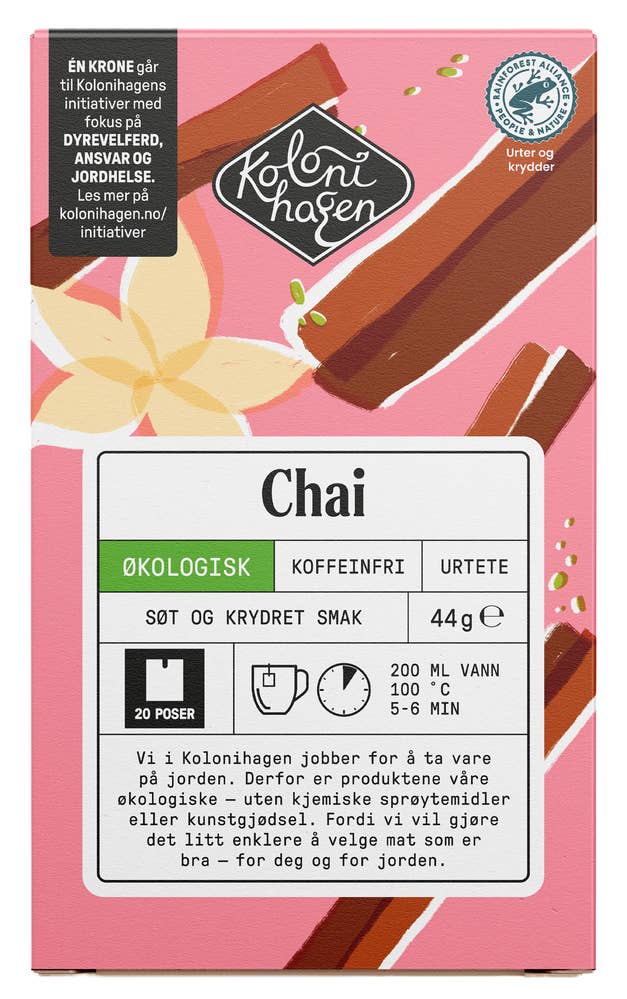 Kolonihagen Økologisk koffeinfri chai 20 poser