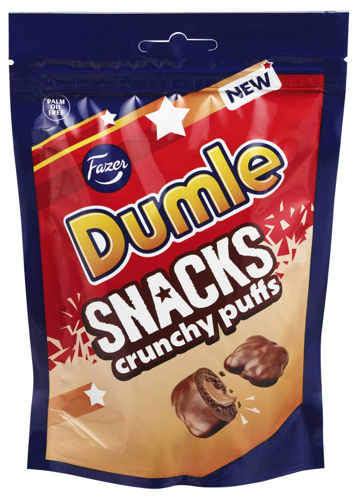 Fazer Dumle snacks crunchy puffs