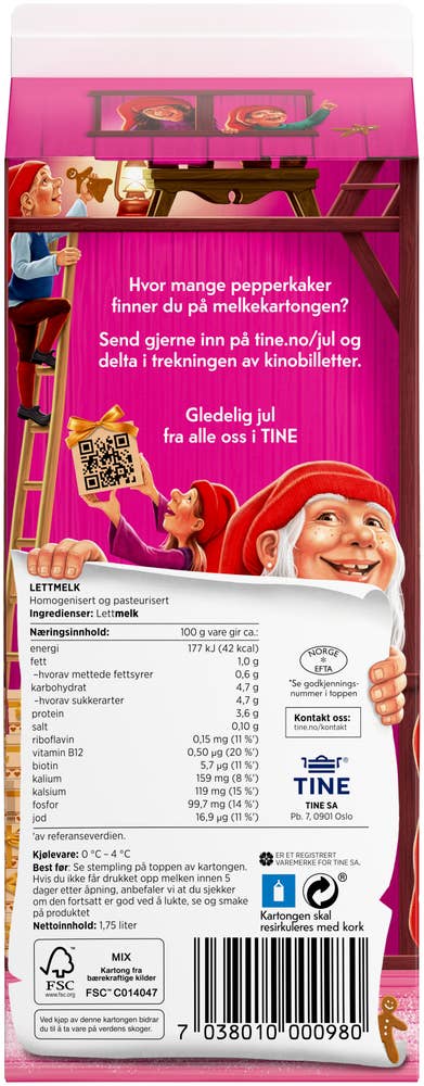 Tine Lettmelk 1% fett