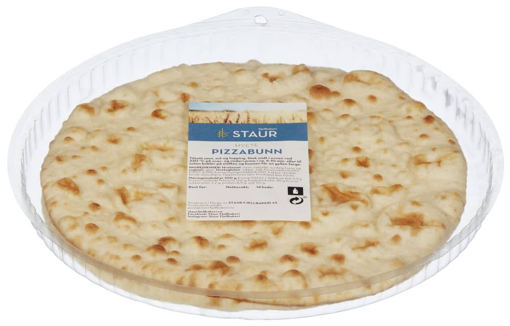 Staur Fjellbakeri Pizzabunn hvete ca 29cm 2stk