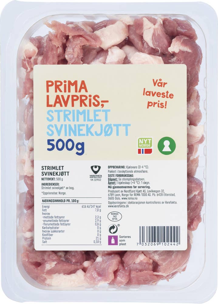 Prima Lavpris Strimlet Svinekjøtt