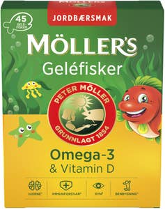 Möllers Geléfisker med jordbærsmak