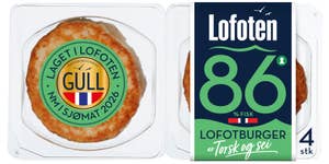 Lofoten Burger av torsk og sei 86%
