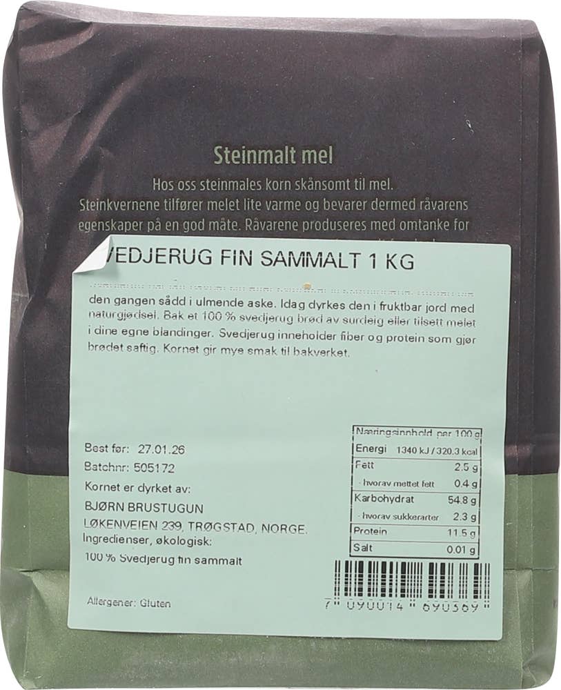 Holli Mølle Svedjerug fin sammalt Økologisk