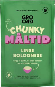 Grogro Økologisk måltid Linse-bolognese Fra 9 mnd