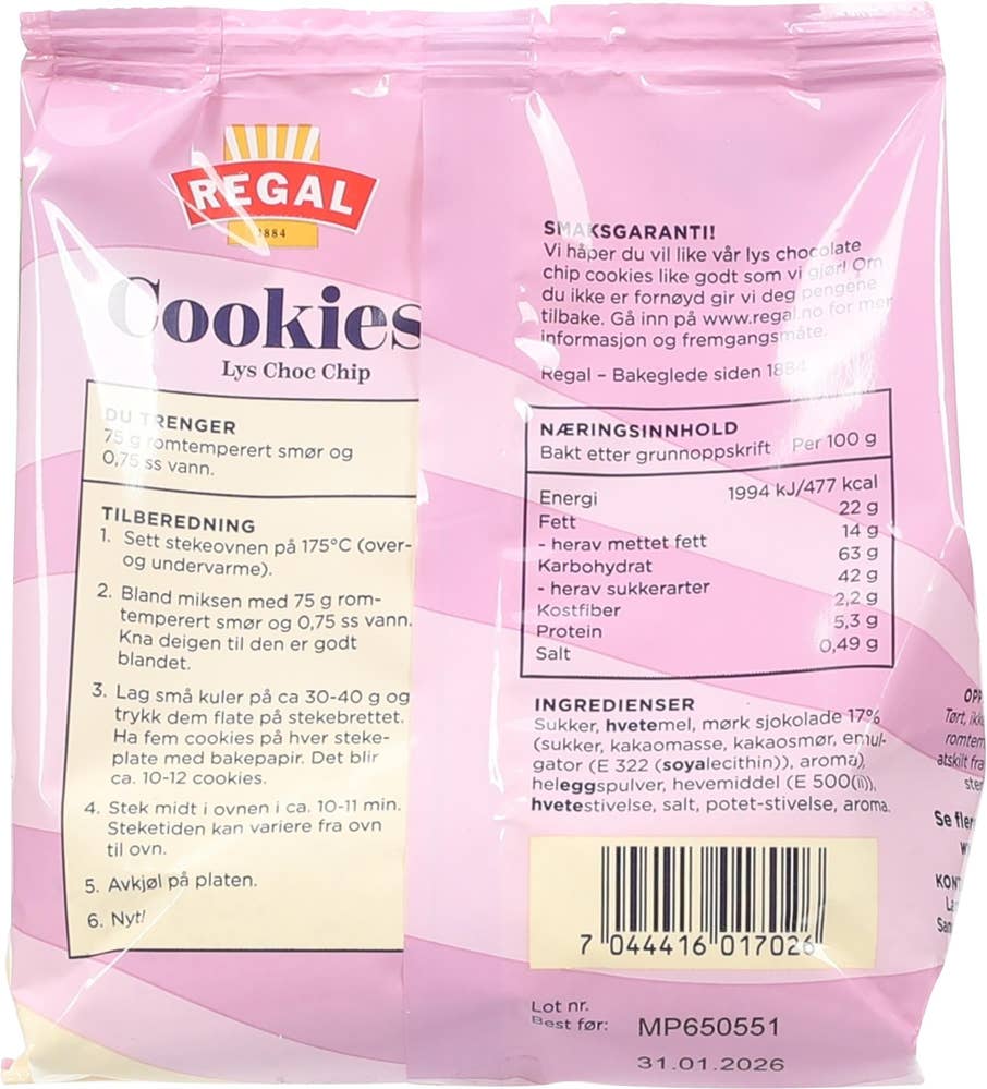 Regal Cookies Lys Choc Chip
