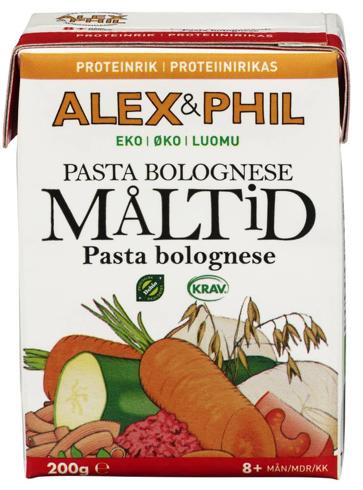 Alex&Phil Barnemat Pasta bolognese - måltid Fra 8 mnd