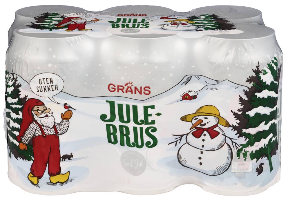 Grans Julebrus Sukkerfri, 6 x 0,33L