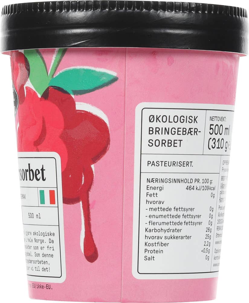 Kolonihagen Økologisk bringebærsorbet