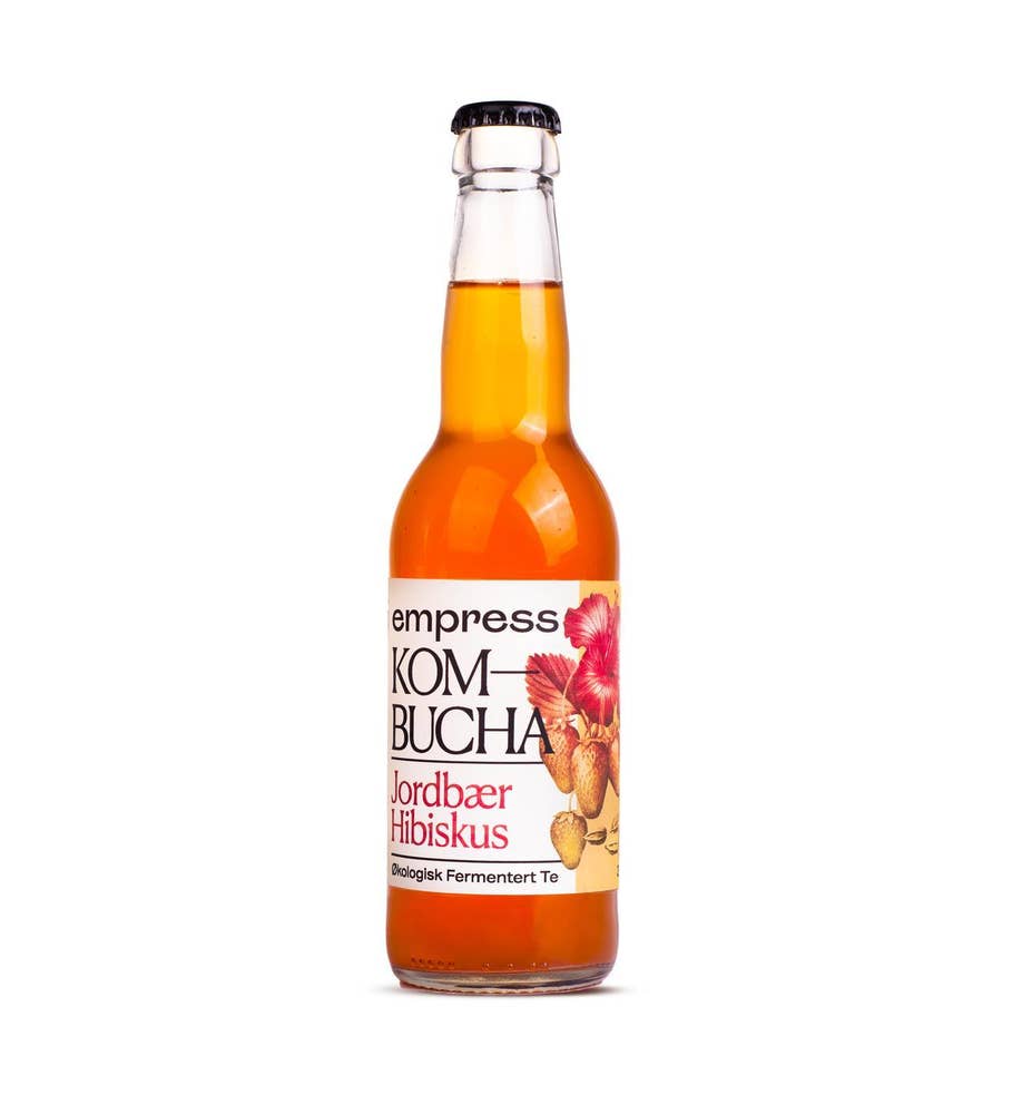 Empress Jordbær hibiskus kombucha