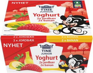 TINE Junior yoghurt Jordbær og banan