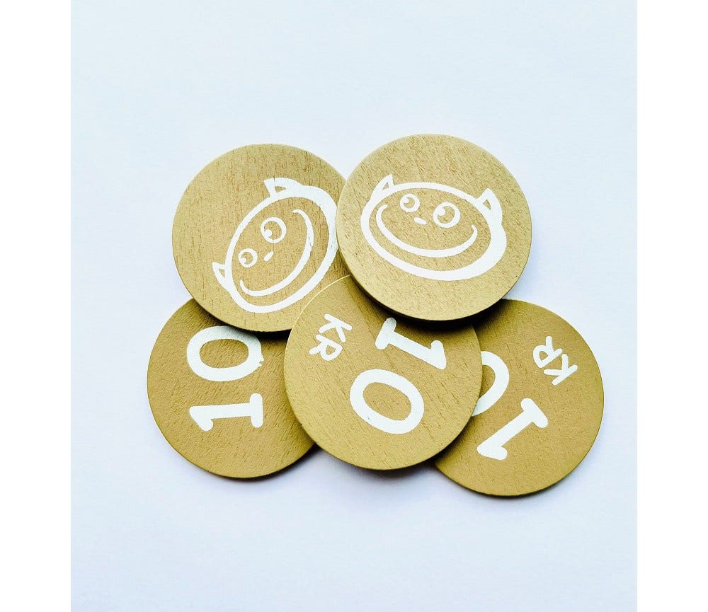 Sprell Penger, lekemat i tre 5stk