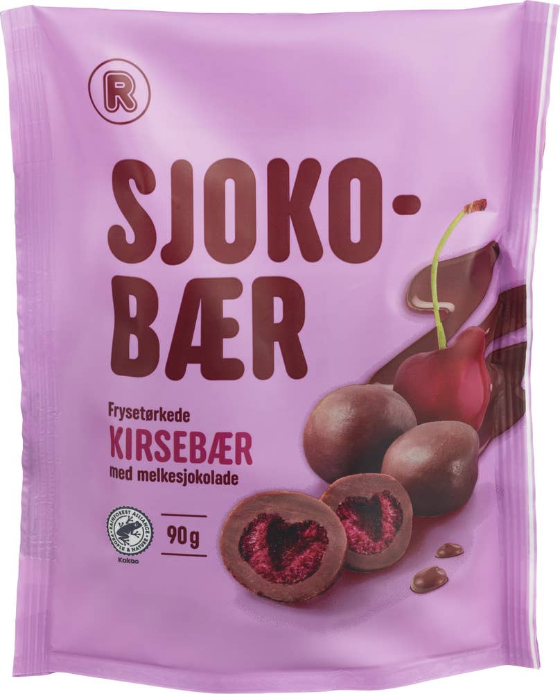 R Sjokobær Kirsebær med melkesjokolade