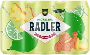 Aass Bryggeri UTEN Radler ingefær & lime 6 x 0,33l