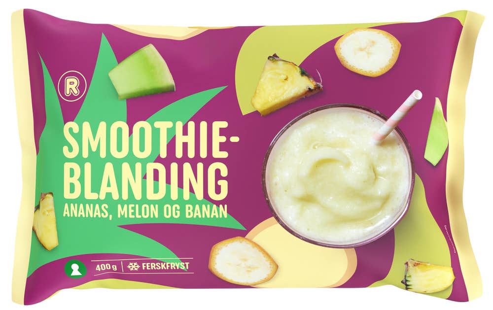 R Smoothieblanding Ananas, Melon og Banan