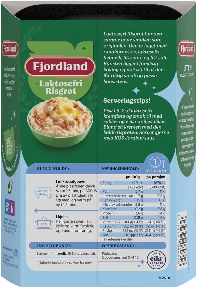 Fjordland Laktosefri risgrøt