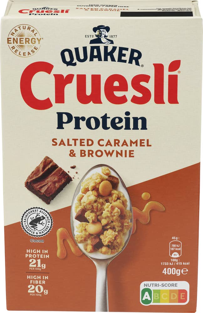 Quaker Cruesli Protein Salted caramel & brownie