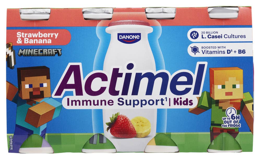 ACTIMEL Drikkeyoghurt jordbær / banan 8x100g