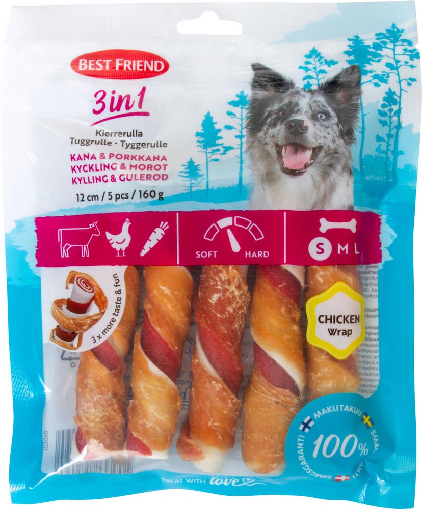Best Friend Tyggerulle 3in1 kylling og gulrot 5stk