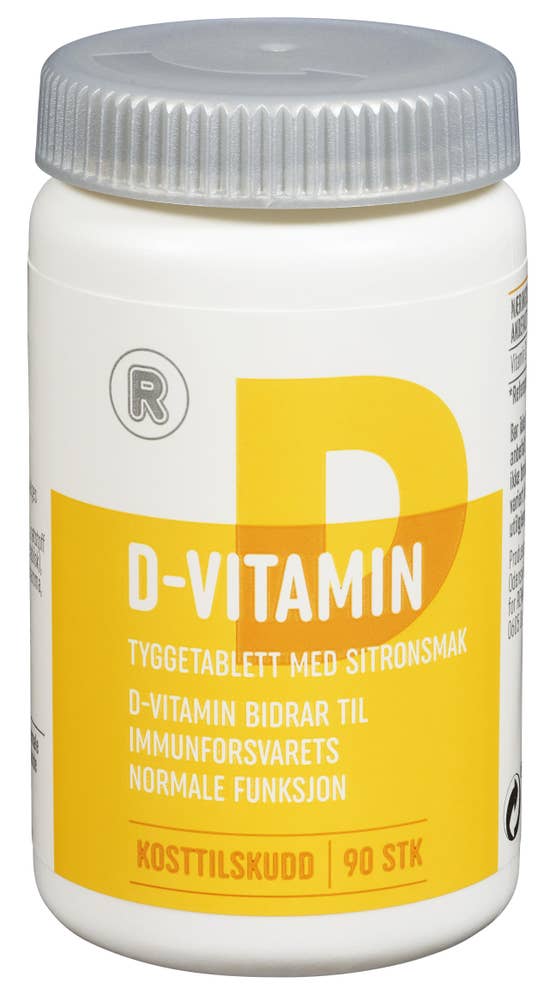 R D-Vitamin 10 µg Tyggetablett med sitronsmak, 36 g