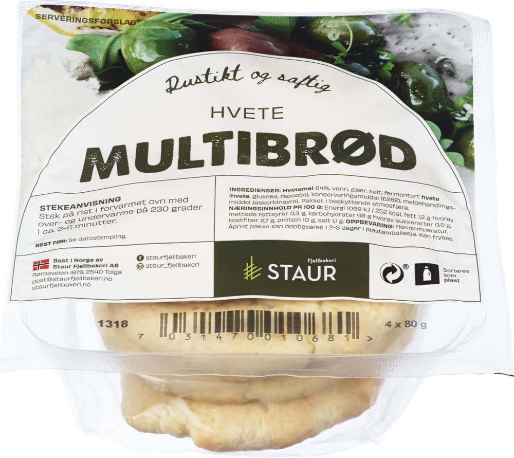 Staur Fjellbakeri Multibrød fine 4 stk