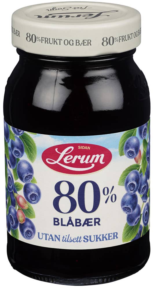 Lerum Blåbærsyltetøy 80% Uten Tilsatt Sukker